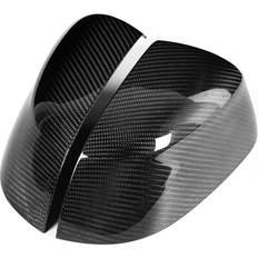 Wing Mirror Covers HCSC 2 Pcs Black Carbon Fiber Side Rear View Mirror Cover Caps