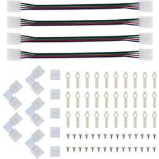 Perfet LED Connector and Mount Bracket 5050 RGB Strip Connector Light Strip
