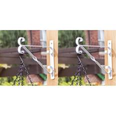 Indoor Plant Stands Ambassador 2 White Hanging Basket Brackets 10 Inch 25cm Metal Flower Basket Hook