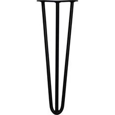 Table Legs MonsterShop Hairpin Legs Set 16 in 3 Prong 12mm Black Table Leg