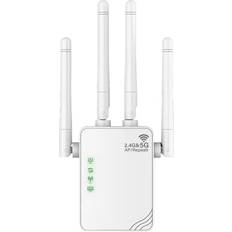Tlily 1200Mbps Wireless WiFi Repeater Signal Booster Dual Band 2.4G 5G Extender