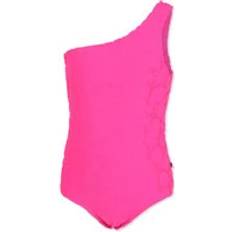 Pink Bathing Suits Molo Girls Jacquard Fruits Swimsuit - Fuchsia