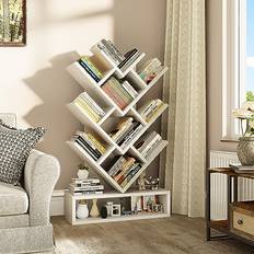 Tree Bookshelf Floor Standing Bookcase with Wooden Drawer