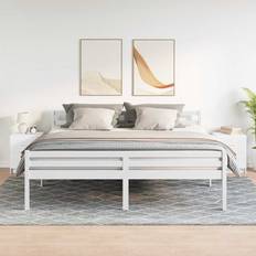 Sort Sengebord på tilbud vidaXL Sengeborde 2 Stk Med 2 Skuffer 40 x 36 x 50 cm Hvid Sengebord
