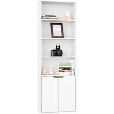 6 Tier Tall Bookshelf with Doors