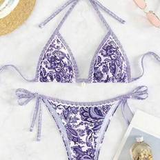 XXS Bikini Sets Shein Springbreak Women's Beach Flower Print Bikini Set