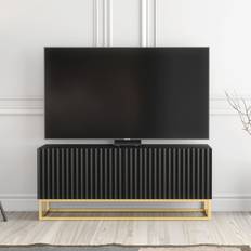 Modern black tv unit Creative Furniture Ripple 100 cm Black Stand TV Bench
