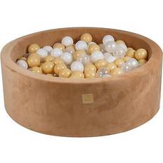 Ball Pit Meow Baby Round Ball Pit Supersoft Velvet Caramel 90x30 cm
