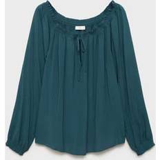 M Blouses & Tunics Children's Clothing Mango Ruched Neck Blouse - Petrol Blue