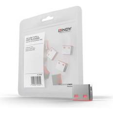 Lindy USB Port Blocker Pack of 10 Colour Code Pink