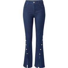 Flared Jeans With Buttons - Blue