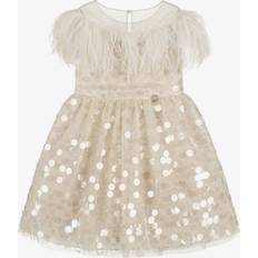 Elie Saab Girls Gold Sequinned Tulle Dress - Gold