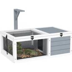 Pawhut Wooden Tortoise Enclosure with Accessories - Light Grey