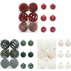 Polyester Christmas Tree Ornaments Shein 6 Pcs Plush Painted Balls Christmas Tree Ornament