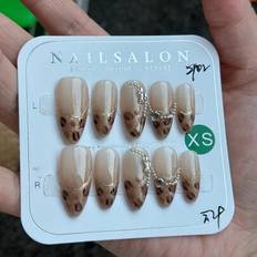 Nail Decoration & Nail Stickers Shein Harajuku Cheetah Print Nail Art Stickers - Gold Edge