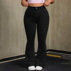 Shein Damen Großen Jeans Mit Taschen - Lässig Denim