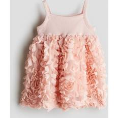 H&M Kjoler H&M Kjole I Jersey Med Blomsterapplikation - Lyserød