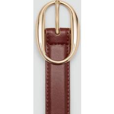 Gold Belts Mango Oval Buckle Belt - Brown