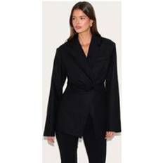 PrettyLittleThing Tailored Cinched Waist Blazer - Black