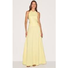 PrettyLittleThing Lemon Tailored Halterneck Maxi Dress - Lemon