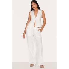 PrettyLittleThing Tall Drawstring Waist Trousers - White