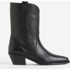 H&M High Boots H&M Cowboy Leather Boots - Black