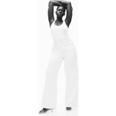 H&M Curvy Fit Feather Soft Wide Ultra High Jeans - Vit