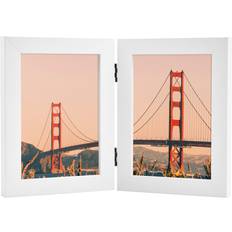 Marco 5x7 Double Picture Hinged 2 Photos Frame Collage Desk Picture Frame with Glass 1 Pack Photo Frame