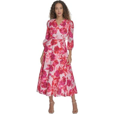 Calvin Klein Women Dresses Calvin Klein Women's Floral-Print Cotton Midi Dress - Hibiscus Multi