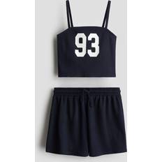 Blue - Girls Other Sets H&M Girls 2-Piece Strappy Top And Shorts Set - Blue