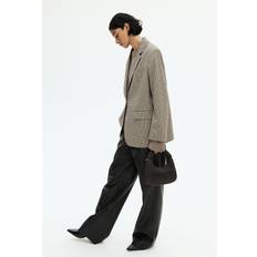 H&M Kavajer H&M Kavaj Med Lös Passform - Beige/Rutig