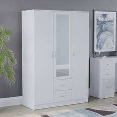 Mirrored wardrobe Vida Designs Riano 3 Door 2 Drawer Mirrored Bedroom Wardrobe