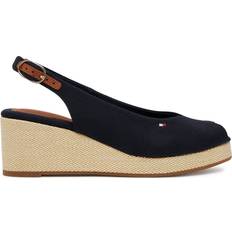 Tommy Hilfiger Sandalett Flag Mid Wedge Espad Slingback - Blå