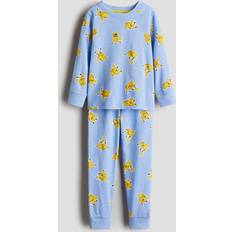 Recycled Materials Night Garments H&M Boys Printed Cotton Jersey Pyjamas - Blue