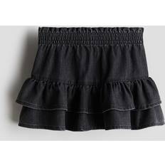 H&M Jeanskjol Med Volanger - Svart