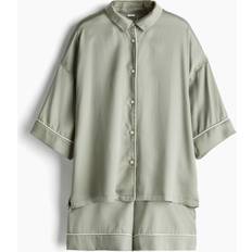 Dam - Gröna Pyjamasar H&M Satinpyjamas - Ljus Khakigrön