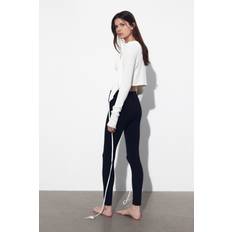 H&M Folded Waistband Leggings - Black