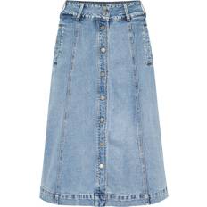 My Essential Wardrobe Retro Wash Denim Skirt - Light Blue