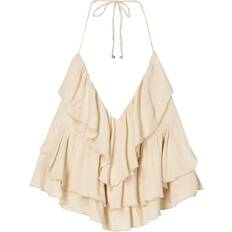 Bershka Beige Linnen Bershka Topp