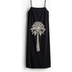 H&M Besticktes Trägerkleid - Schwarz