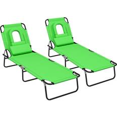 Green Sun Beds Marlow Home Co. Long Reclining Double Sun Lounger 187cm Green