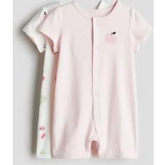 Organic Cotton Night Garments H&M Cotton Jersey Sleepsuits 2-pack - Pink