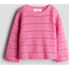 Girls Knitted Sweaters Children's Clothing H&M Pointelle Knit Cotton Jumper - Pink