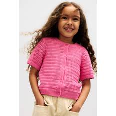 Cardigans Children's Clothing H&M Girls Pointelle Knit Cardigan - Pink