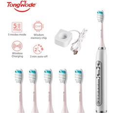 Electric Toothbrushes & Irrigators Maxpower Tongwode Ultrasonic Electric Toothbrush Wireless Charging IPX7 Waterproof Replacement Heads