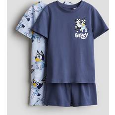 Pojkar Pyjamasar Barnkläder H&M Pyjamas Med Tryck 2-Pack - Blå