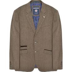 Lambretta Blazers Lambretta Mens Morgan Herringbone Single-Breasted Blazer
