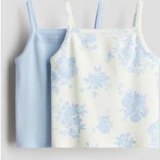 Cotton Tank Tops H&M Girls Cotton Strappy Tops - Light Blue