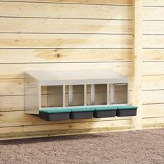 Red Chicken Wire Fences vidaXL Chicken Nesting Box 2 Compartments 106 x 50 x 46 cm