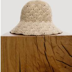 H&M Crocheted Straw Bucket Hat - Beige